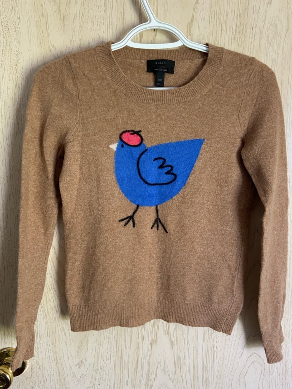 J.CREW French Hen Women's Pullover Sweater With Cashmere Long Sleeve Tan XXS